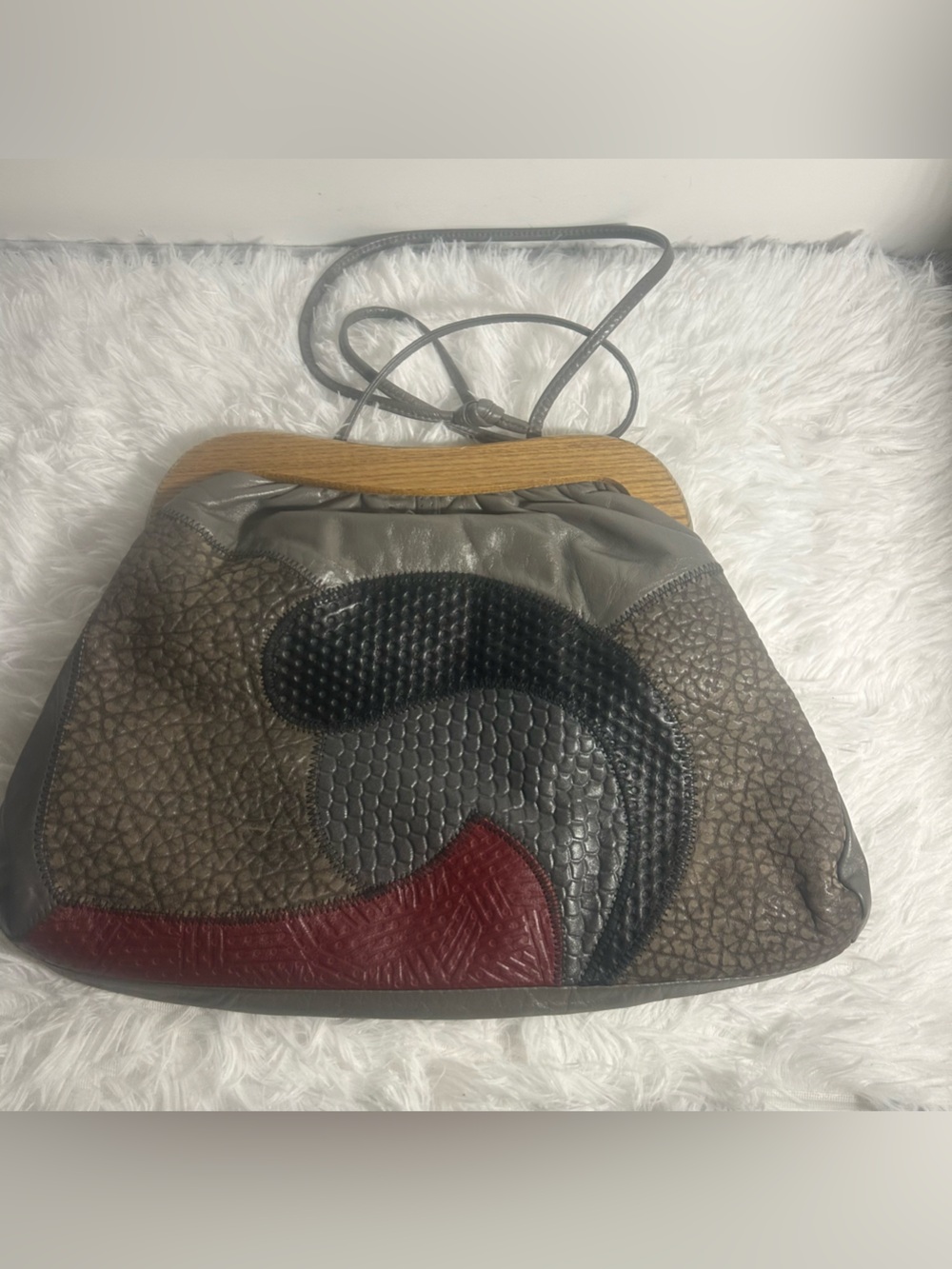 Vintage Bassous / Bags by Jane Patchwork Leather Shoulder Bag 👜